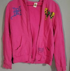 Don Ed Hardy by Christian Audigier Pink Rhinestone Butterfly Kid's Zip-Up